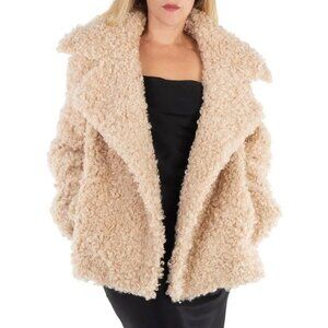 New Stella Mccartney Cropped Faux-Fur Coat, Brand Size 44 (US Size 10)